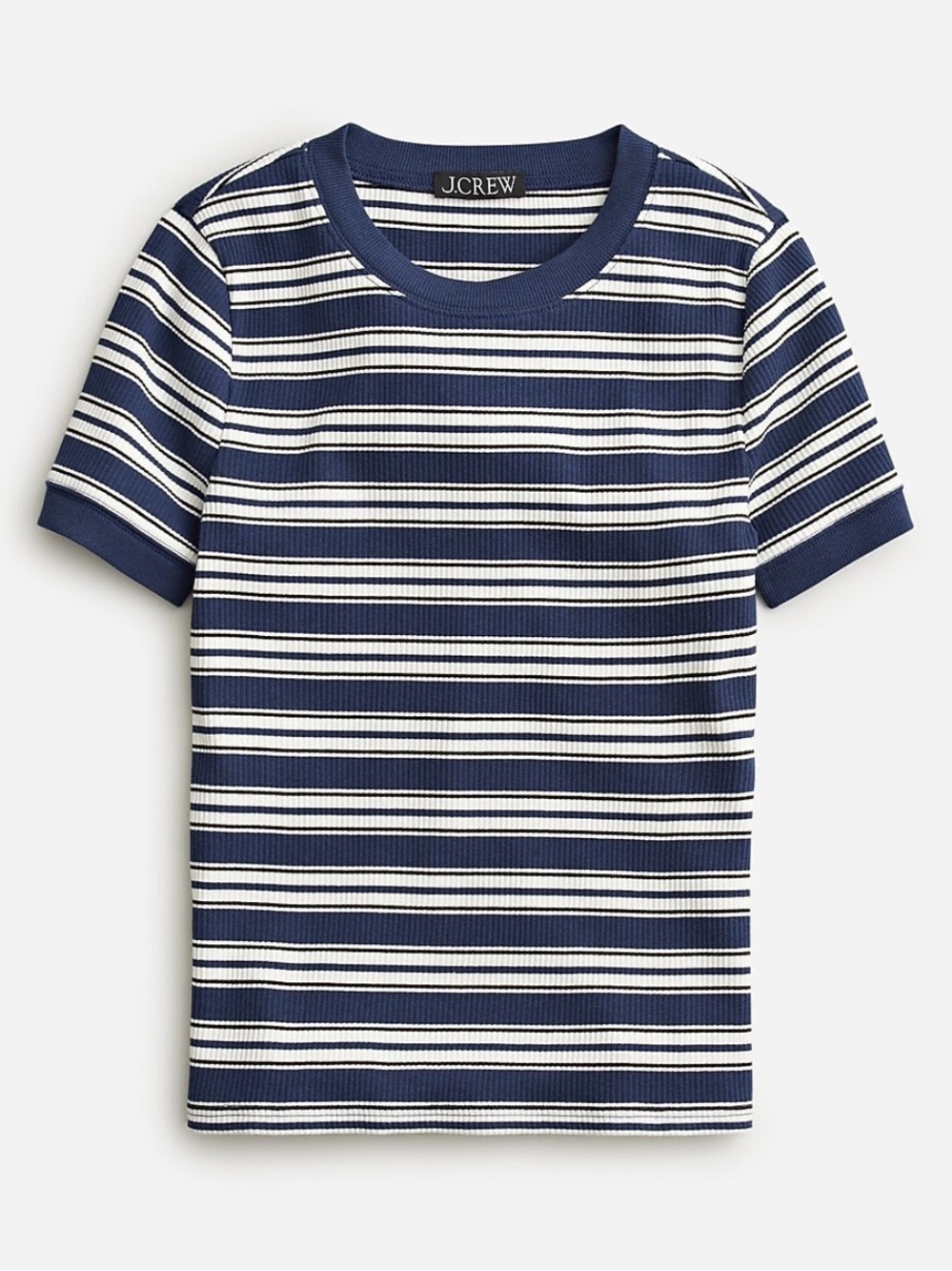 J. Crew Vintage rib shrunken T shirt with contrast trim